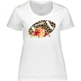 thumbnail image 3 of Inktastic Football with Flowers and Leopard Spots Women's Plus Size T-Shirt, 3 of 5