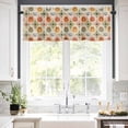 thumbnail image 5 of Hello Fall Valances for Windows Green Orange Pumpkin Green Flowers Plaid Rod Pocket Curtain Valance Window Treatment Short Curtains for Kitchen Living Room, 42"x12", 5 of 5