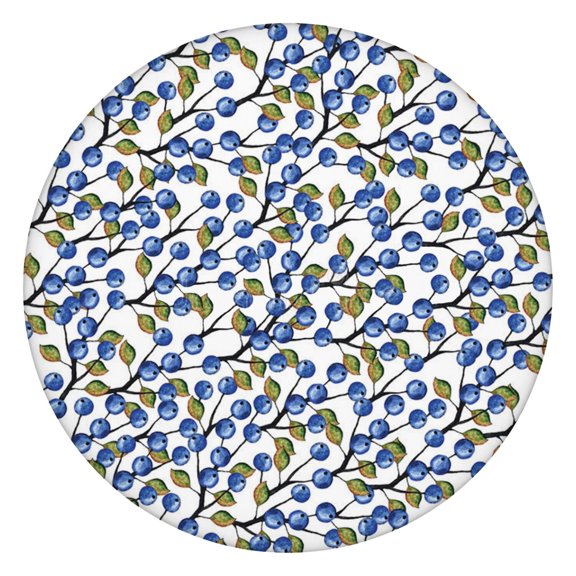 Printed Floral Round Tablecloth with Elastic Edge, Soft and Durable Polyester for Spring Dining or Garden Parties, Fits 44-52 Inch Table