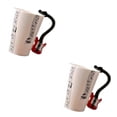thumbnail image 1 of Bearachild Tazas estilo guitarra, Taza de cerámica elegante y duradera, tazas de té, novedad, taza de notas musicales, tazas de pentagrama de Pentagrama de guitarra roja 10x7.5 cm 2Conjunto, 1 of 1