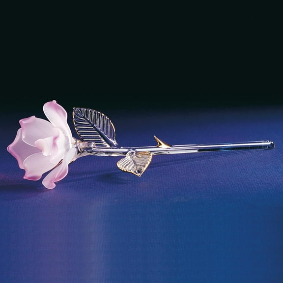 Pink Rose Glass Figurine