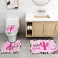 thumbnail image 5 of 4PCS Western Cowgirl Shower Curtain Sets with Rugs, Waterproof Fabric Pink Shower Curtain, Black Cow Print Cowboy Boots Hat Hot Pink Cactus Disco Horseshoe Preppy Girls Women Bathroom Decor, 5 of 7