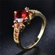 thumbnail image 3 of Boho Purple Pink Zircon Ring Round Cut 18k Gold Plated Wedding Engagement Evening Party Ring, 3 of 5