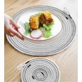 thumbnail image 2 of Woven Cotton Rope Placemats Set of 4, 12-Inch Heat-Resistant Round Place Mats with Hanging Ring, Braided Table Mats for Home Kitchen Party Wedding Tab, 2 of 4