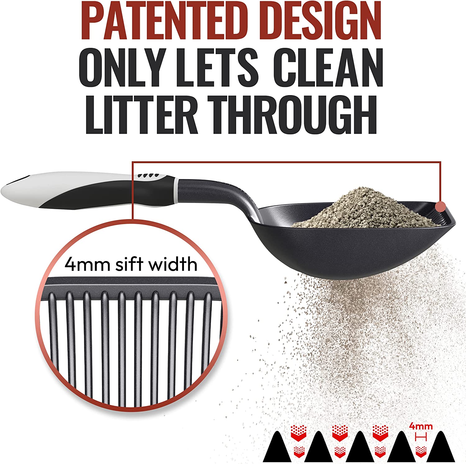 IPRIMIO Cat Litter Scooper | Litter Box Poop Scooper | Non-Stick Plated Aluminum Deep Shovel Scoop and Soft Foam Handle | Color: Black - image 3 of 8