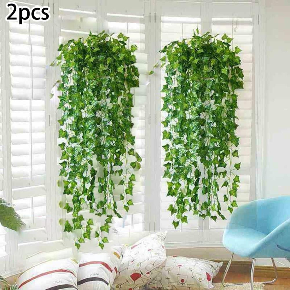 Artificial Hanging Plant Autumn Decoration 2pcs Fake Plant Aesthetic Room  Decor Faux Vines Wall Decor Artificial Maple Leaf Vines For Indoor Outdo