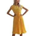 thumbnail image 2 of WILLBEST Vestido Largo Informal Fluido con Cinturón y Estampado de Lunares para Mujer, Ideal para Vacaciones Diarias, Primavera, Verano y Otoño. Grande, 2 of 4