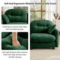 thumbnail image 6 of HUTWIFE 140" L-Shape Solid Print Chenille Modular and Deep Seat Sectional Sofas with Movable Ottoman, Green, 6 of 7