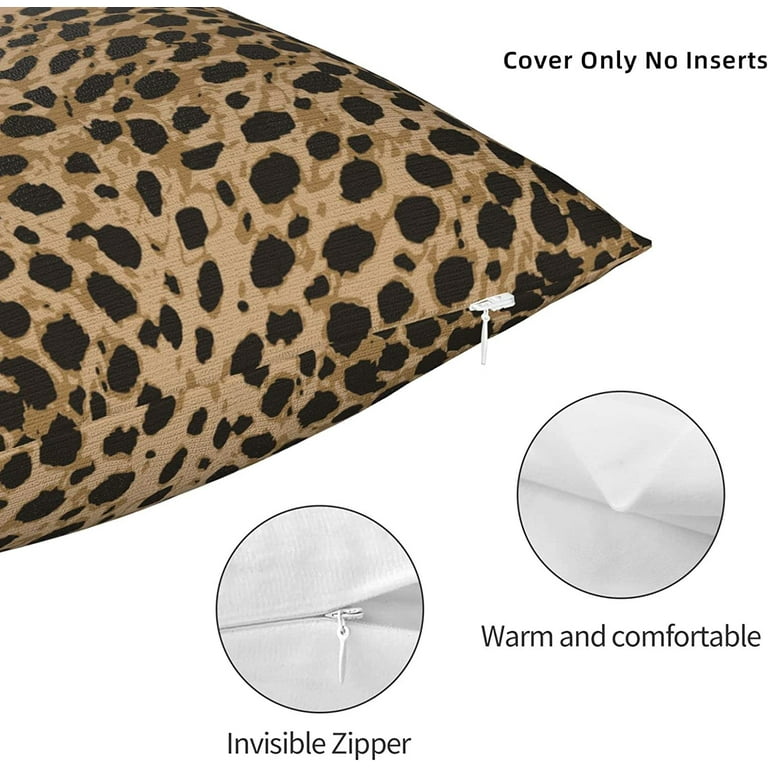 Cozy Throw Pillow Cover Leopard Skin Wild Animal Print Decorative