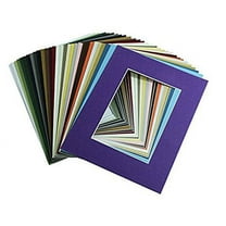 High Quality Crescent Pack of 10 11x14 MIXED COLORS White Core Picture Mats for 8x10 Photos
