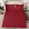 thumbnail image 2 of Feelyou Maroon Mandala Damask Queen Sheet Sets, Cartoon Ghost Bed Set, 4-Piece, 2 of 7