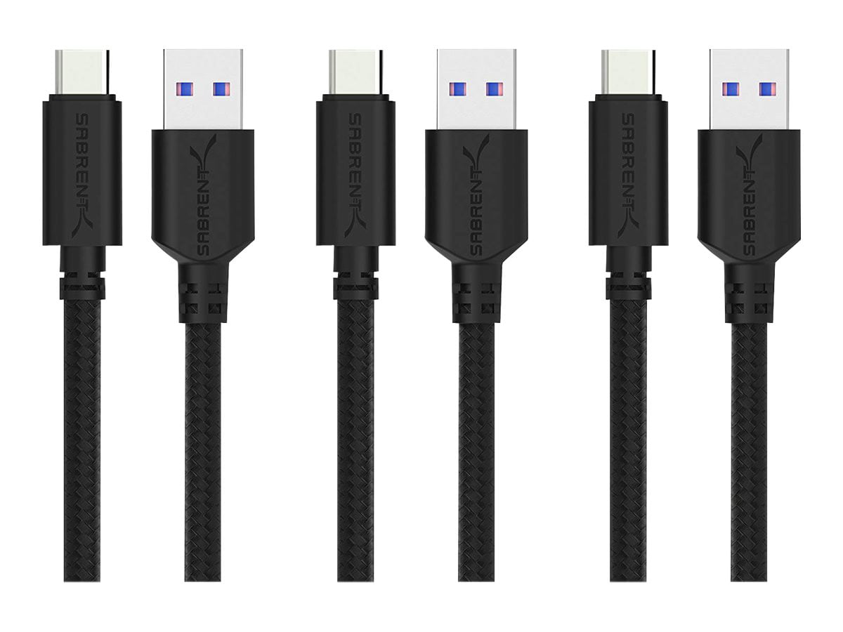 22AWG Premium 3ft USB-C to USB A 2.0 Sync and Charge Cables Sabrent USB Type-C Dual HDMI Adapter + 6-Pack