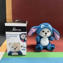 EBRIMA Cartoon Plush Cross-Dressing Teddy Bear Plush Toy, Cute Teddy Bear with Removable Stitchhat (Blue, 11 inch / 0.5 lb)