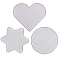 thumbnail image 1 of 3PCS Perler Bead Pegboard Round Hexagram Heart Plastic Pegboard Fuse Bead Board, 1 of 3
