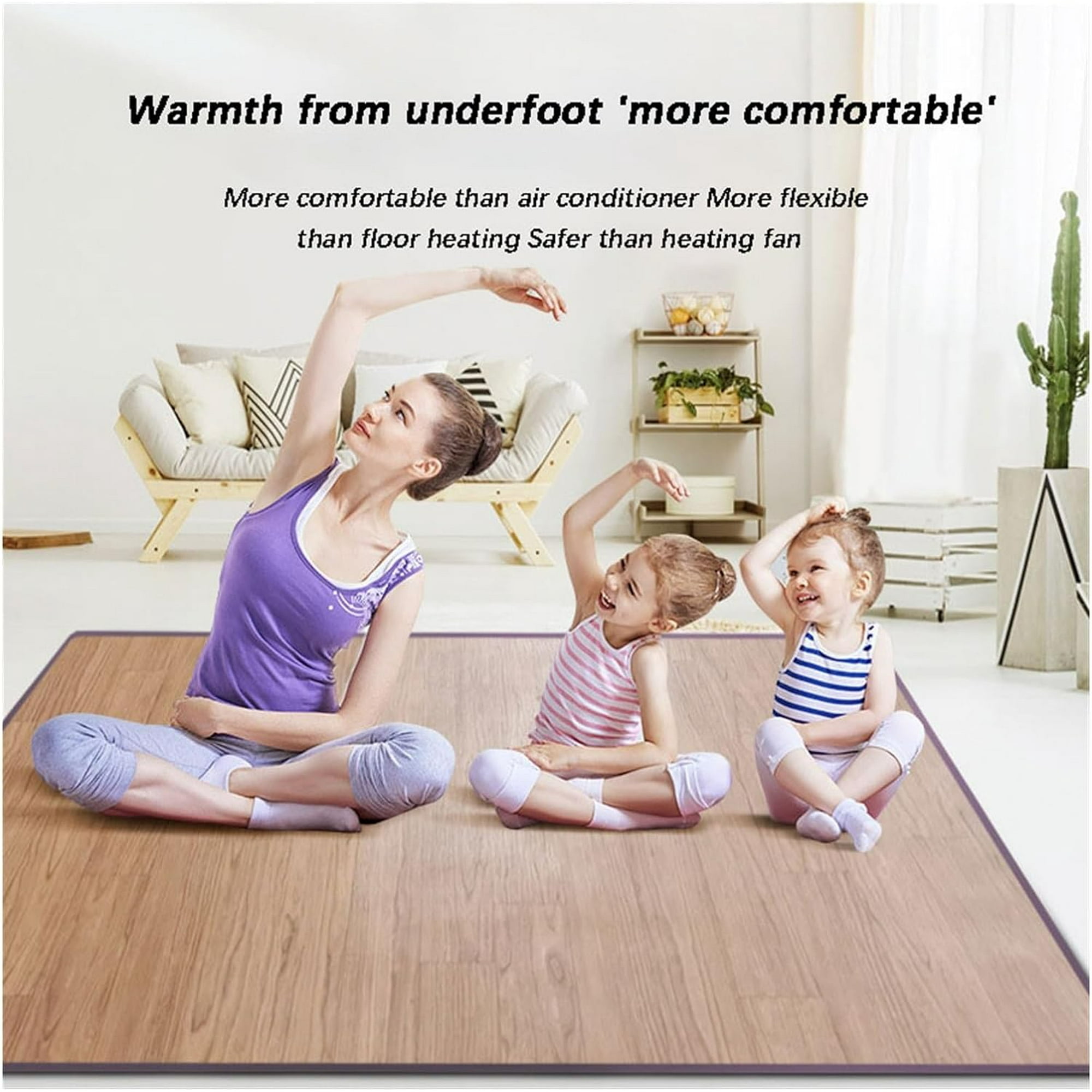 ORUYROP Modern Heated Floor Mat Area Rugs Electric Heated Area Rug Carbon Crystal Heated Carpet Heated Floor Mat or Office and Home Color 9 Size 80x160cm Walmart