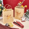 thumbnail image 2 of 12 pc Rectangle Kraft Paper bag with Handle Word Thank you for Party Recycled bag Peru 28cm Paper, 2 of 7