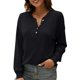 thumbnail image 1 of Camiseta mujer, Camiseta holgada de manga larga con hombros caídos y botones para mujer Abody Negro/Pequeña, 1 of 7