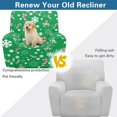 thumbnail image 3 of SCRAWLGOD Christmas Recliner Chair Covers Stretch Recliner Slipcovers Reclining Furniture Protector Washable Sofa Couch Cover with Storage Pocket for Pets Dog Cat, Candy Cane Snowflake Spots Green, 3 of 7