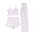 thumbnail image 2 of YHAJDS Sleepwear Set for Women 3 Piece Sleeveless Camisole with Shorts and Pants Lounge Set, 2 of 4