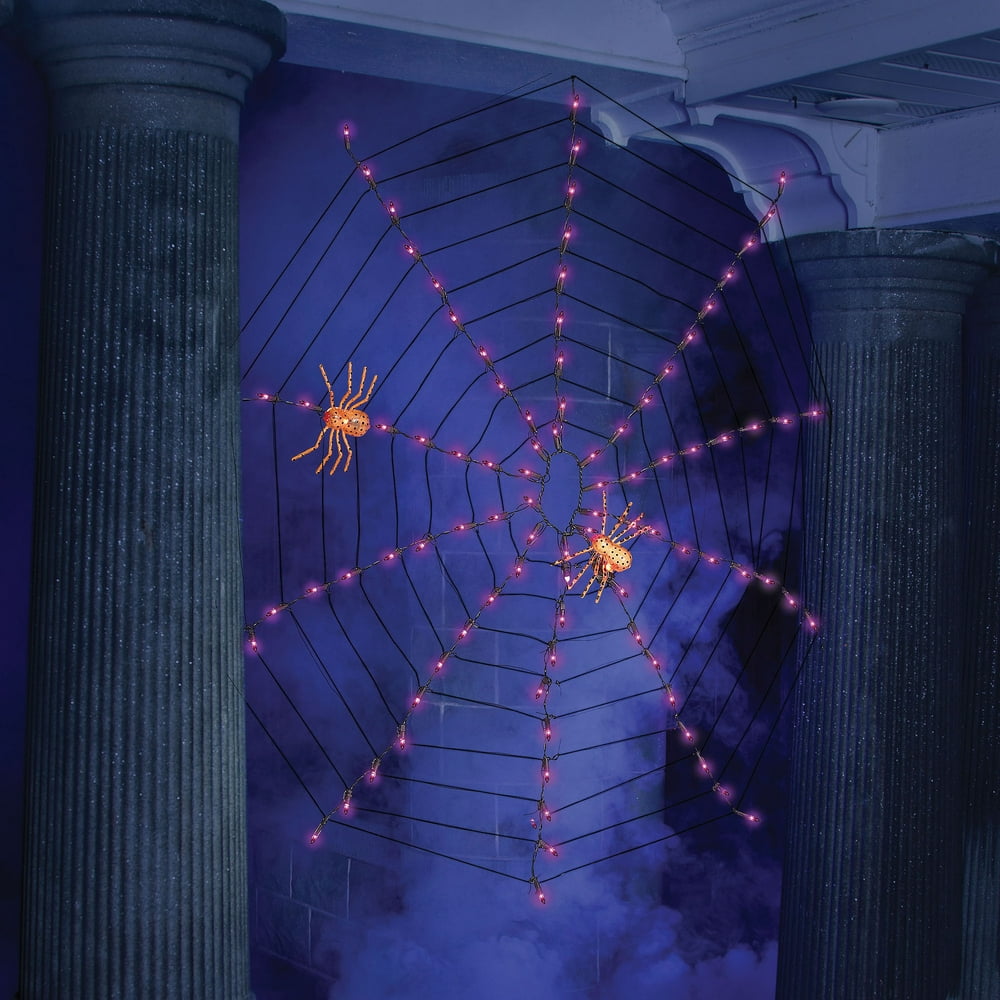 Purple Web Halloween Lights, Set Of 100 Halloween Decoration Walmart