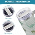 thumbnail image 5 of SKYSONIC Insulated Tumblers with Lids and Straws Handles 40oz Water Bottle Dinosaur Doodle Striped Travel Mug Reusable Stainless Steel Thermos Vacuum, 5 of 7