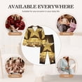 thumbnail image 7 of Hirioo Golden Glitter And Light for Women's Pajama Sets 2 Piece Pjs Women's Long-Sleeved Pajama Set Button Down Sleepwear,S-XXL-Medium, 7 of 7