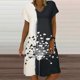 thumbnail image 2 of Vestido largo hasta la rodilla con cuello en V y manga corta con estampado cómodo e informal a la moda para mujer Pompotops ghjkhdj14291, 2 of 8