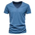 thumbnail image 1 of BOLUBAO-Camiseta de manga corta para hombre, Camisa de algodón con cuello redondo, de alta calidad, a la moda, de Color sólido, 1 of 4