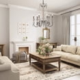 thumbnail image 2 of TOMIYA 29" Farmhouse Chandelier Large French Country Wood Pendant Light, 6-Light Bronze Dining Room Light Fixtures Kitchen Island Decor, 2 of 6
