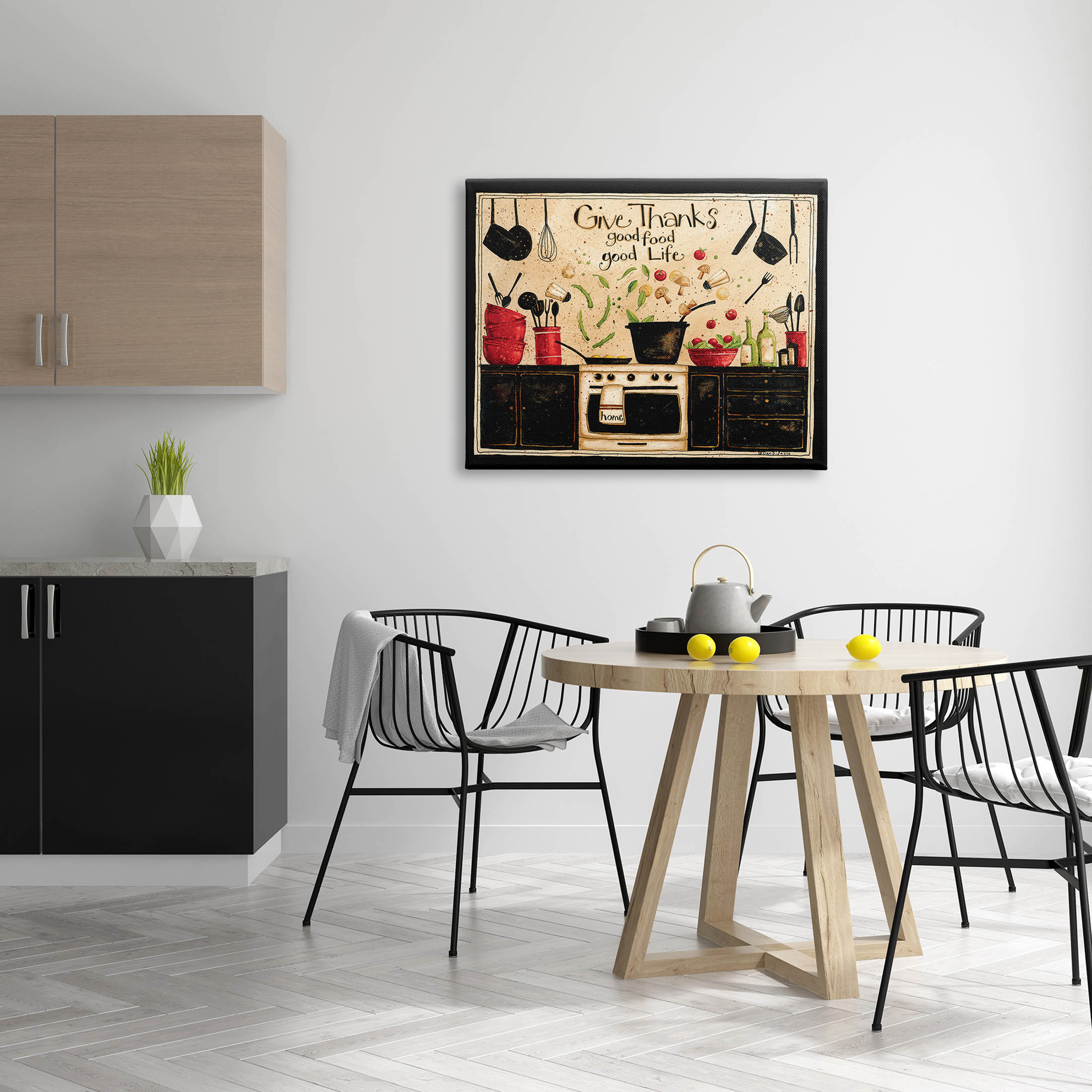 Give Thanks Good Food Phrase Food & Beverage Graphic Art Gallery Wrapped Canvas Print Wall Art