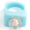 thumbnail image 1 of Women Ring Resin Chunky Flower Fashion Finger Ring Stackable Ring Knuckle Ring, 1 of 10