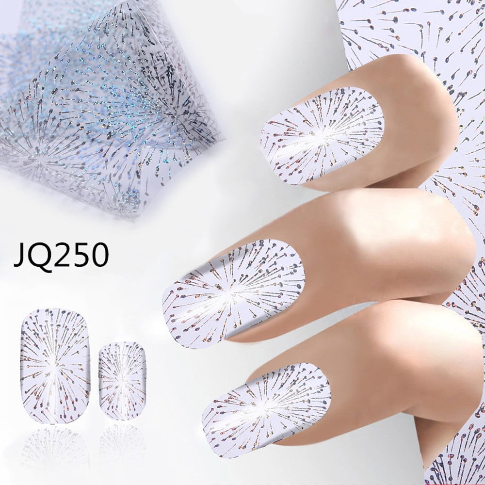 BICOASU 4*100CM Design Nail Art Foil Stickers Transfer Decal Tips