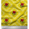 thumbnail image 1 of Soimoi Polyester Crepe Fabric Check,Leaves & Rose Floral Print Fabric by The Yard 42 Inch Wide, 1 of 3