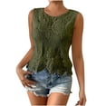 thumbnail image 2 of Vekome Sleeveless Tops for Women Plus Size Sleeveless Shirts Crewneck Casual Tee Shirts Solid Color Summer Pullover Tops, 2 of 6
