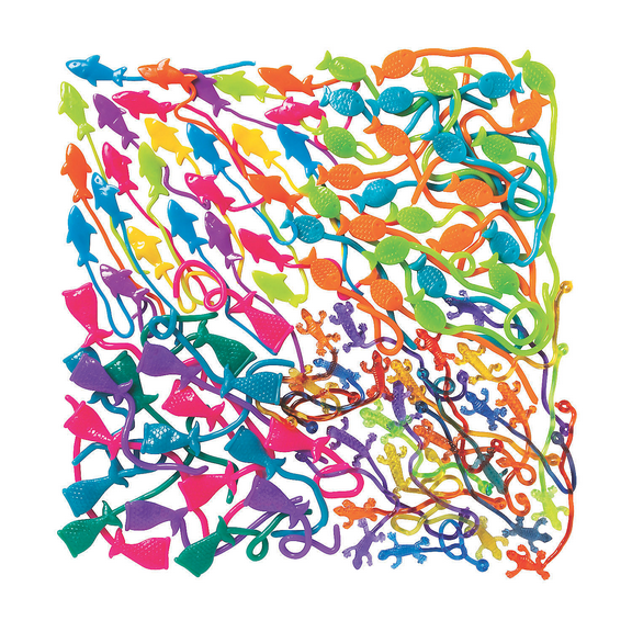 Bulk Critters on a String Sticky Toy Assortment, Toys, Party Supplies, 288 Pieces