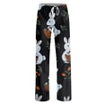 thumbnail image 4 of Fgvctg Easter Pajama Pants for Women Stretch Wide Leg Sleepwear Pajama Pant Cute Bunny Print High Waisted Pjs Easter Eggs Spring Fall Drawstring Lounge Pants with Pockets Light Gray S, 4 of 5
