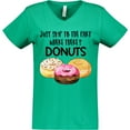 thumbnail image 3 of Inktastic Just Skip to the Part Where There's Donuts Women's V-Neck T-Shirt, 3 of 5