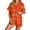 Orange, variant on Halloween Pajamas Women Casual Short Sleeve Shirt Shorts Summer Fall Relaxed 2 Piece Pajama Sets for Women 2 Piece Beige L