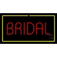 thumbnail image 1 of Bridal Rectangle Yellow LED Neon Sign 20" Tall x 37" Wide - inches, Black Square Cut Acrylic Backing, with Dimmer - Premium built indoor Sign for Storefront, Store interior, Studio., 1 of 7