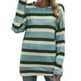thumbnail image 3 of Xuanfei Women Stripe Printed Crew Neck Long Sleeve Casual Top, 3 of 7