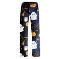 thumbnail image 4 of QWKLEAJ Halloween Pajama Pants Women Spooky Sleepwear Bottoms Cute Ghost Print Lounge Pants Flannel Holiday Trousers Fall Winter Cozy Sleep Pants Funny Skeleton Loungewear Festive Nightwear, 4 of 9