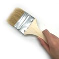 thumbnail image 4 of 2 Pcs Household Straight Head Paint Brush Pig Hair With Long Wooden Handle,Wood Handle Metal Hoop Straight Head Paint Brush Beige White(Brush Head Width 75mm3.0in), 4 of 5