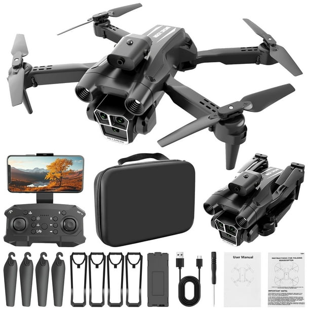 Pisexur Electrónica para Hombres FPV Drone con Cámara Doble 1080P .4G WIFI FPV Quadcopter con Headless Follow Me Altitude Hold Juguetes Regalos para Niños Adultos Electrónica para Niños, Organizador