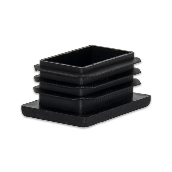 Flyshop 16 Pcs 25 x 38 mm, 1" x 1-1/2" Black Plastic Plug Rectangle Tubing End Cap Tube Chair Glide