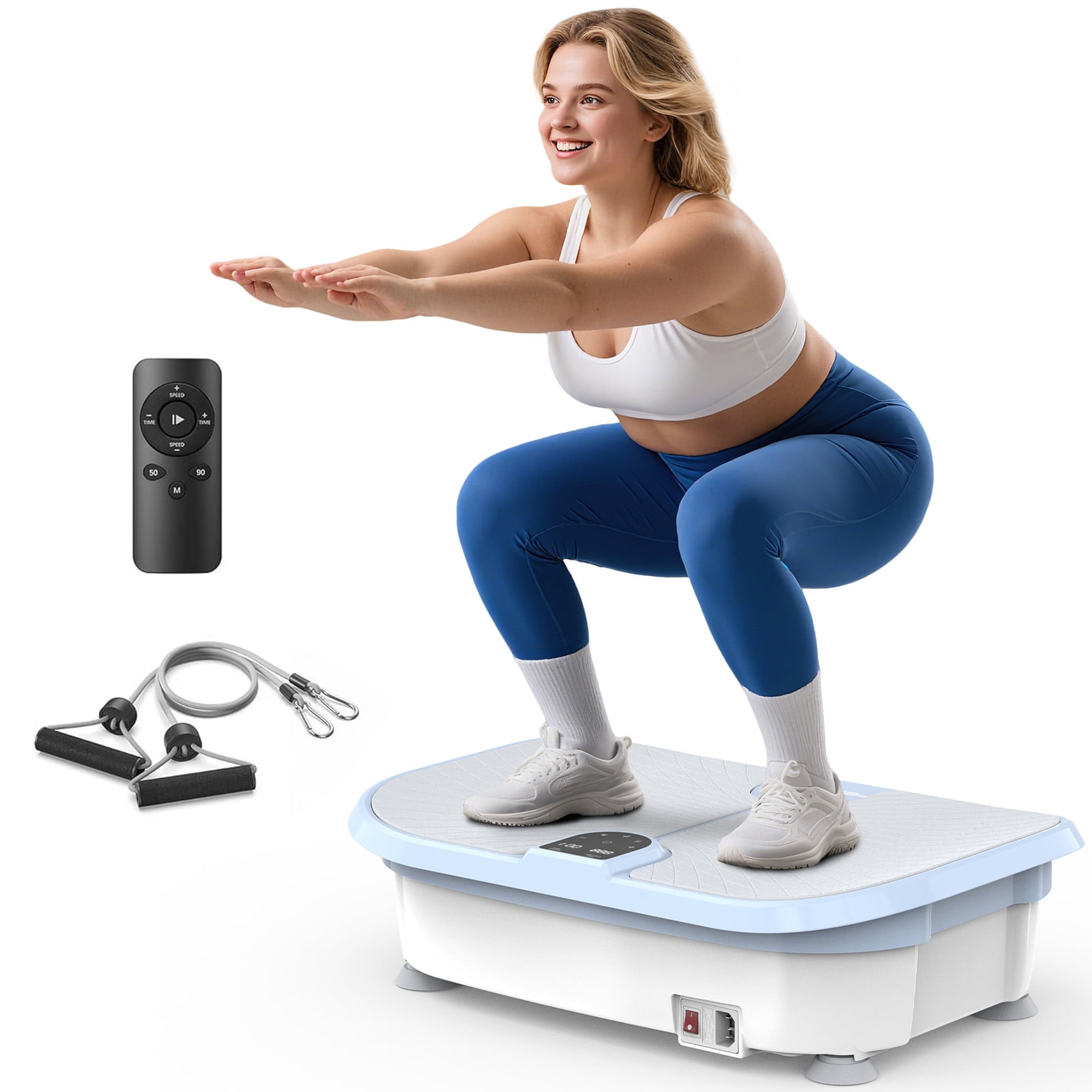 UPGO Vibration Platform Machine, full Body Workout Vibration Fitness Platform, 400 lbs Weight Capacity, Multiple Exercise Modes, Includes Resistance Bands and Remote Control.