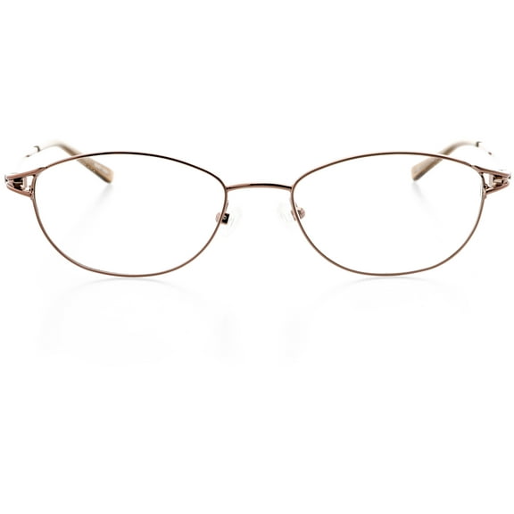 Womens Optical Eyewear - Oval Shape, Metal Full Rim, Pink