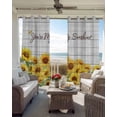 thumbnail image 4 of Sunflower Blackout Curtains 90 Inches Long, Yellow Summer Botanical Farmhouse Floral Wooden Thermal Insulated Black Out Curtains, Darkening Window Curtain for Bedroom Living Room 52"x90" 2 Panels, 4 of 9