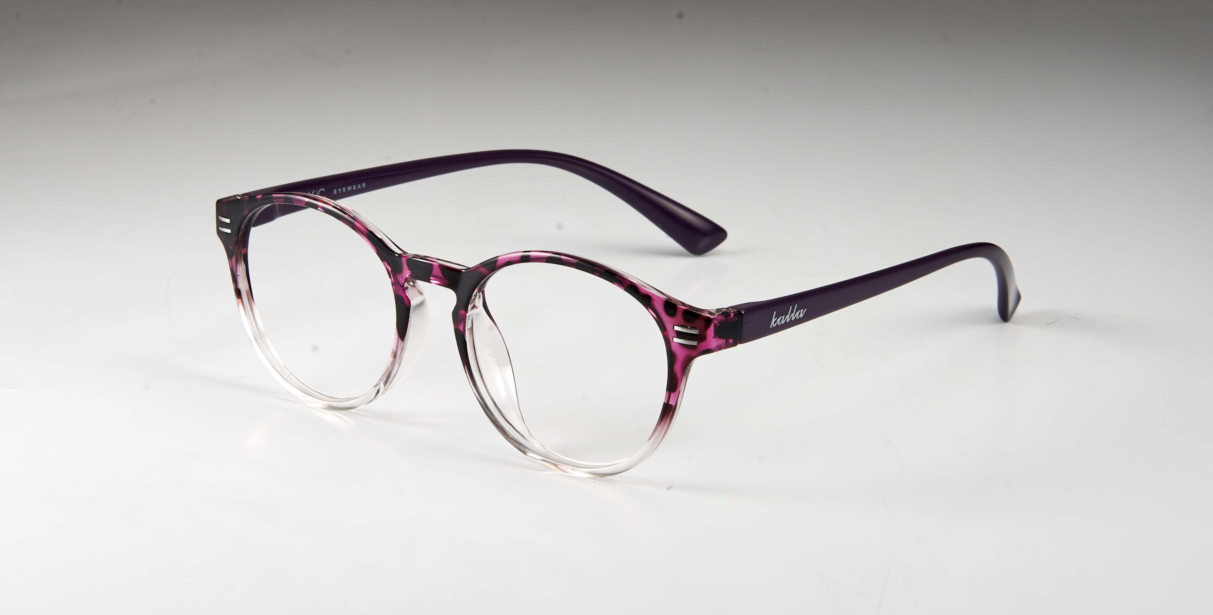 KALLA, KC8014C7 - Eyeglasses Tortoise Round Unisex Optical Lightweight Glasses Frame for Prescription Lens