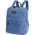 thumbnail image 2 of BadPiggies Denim Backpack for Women & Men Retro Rucksack Basic Bookbag High School/College Students Travel Laptop Bag - Blue, 2 of 10
