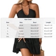 thumbnail image 4 of ClodeEU Womens V Neck Crisscross Backless Dresses ,Tie Back Sleeveless Ruffle Hem Flowy Swing A-Line Summer Mini Dress Black,Womens Plus XL, 4 of 7